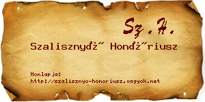 Szalisznyó Honóriusz névjegykártya
